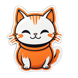 cute cat sticker SVG PNG design with clean design elements