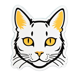 sticker cat face SVG PNG design with clean design elements