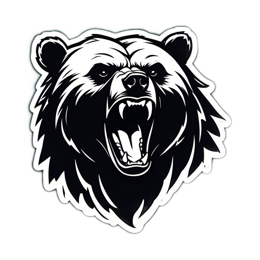 bear roaring SVG PNG design with clean design elements