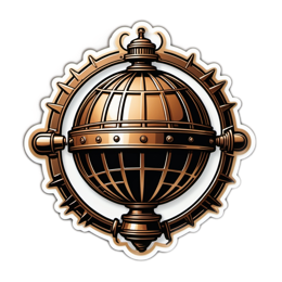 steampunk globe SVG PNG design with clean design elements