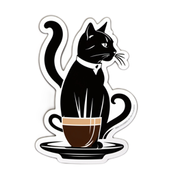 coffee blackcat SVG PNG design with clean design elements