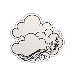 clouds nature floral SVG PNG design with clean design elements, black and white floral elements