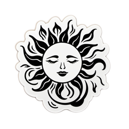 sun sticker SVG PNG design with clean design elements