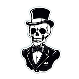 skeleton tuxedo SVG PNG design with clean design elements