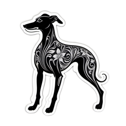 dog floral SVG PNG design with black and white floral elements