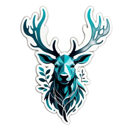 artistic deer SVG PNG design with clean design elements