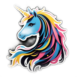unicorn colorful SVG PNG design with clean design elements