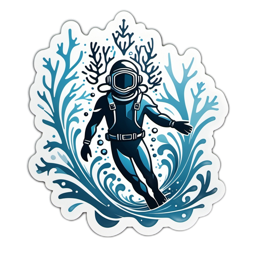 diver underwater scenery SVG PNG design with clean design elements