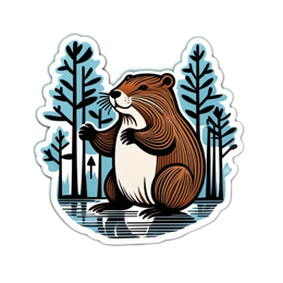nature beaver SVG PNG design with clean design elements