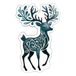 deer artistic SVG PNG design with clean design elements