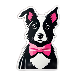 dog bowtie sticker SVG PNG design with clean design elements