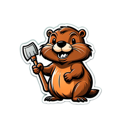 marmot shovel SVG PNG design with clean design elements