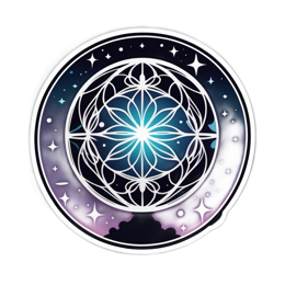 sticker cosmic mandala SVG PNG design with clean design elements