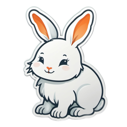 rabbit cute SVG PNG design with clean design elements
