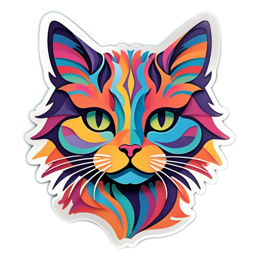 colorful cat SVG PNG design with clean design elements
