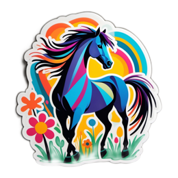 unicorn vibrant SVG PNG design with floral elements