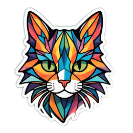stickers colorful cat SVG PNG design with clean design elements