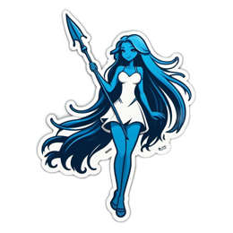 character blue hair SVG PNG design with clean design elements