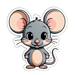 cute cartoon mouse SVG PNG design with clean design elements