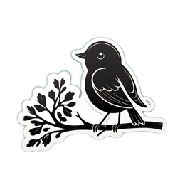 bird branch sticker SVG PNG design with clean design elements