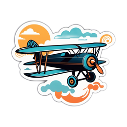 airplane stickers SVG PNG design with clean design elements