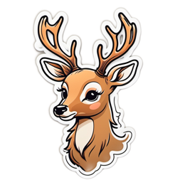 deer sticker SVG PNG design with clean design elements