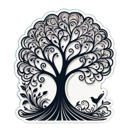 tree bird SVG PNG design with clean design elements