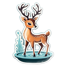 deer water SVG PNG design with clean design elements