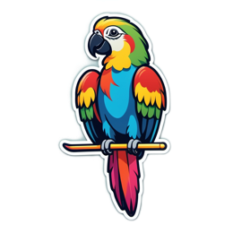 parrot colorful SVG PNG design with clean design elements