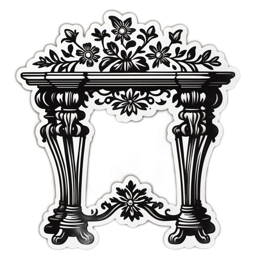 flower table SVG PNG design with clean design elements, black and white floral elements