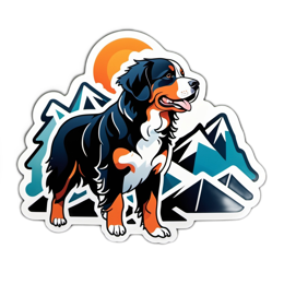 sticker dog mountains SVG PNG design