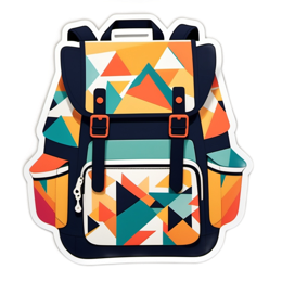 backpack colorful patterns SVG PNG design with clean design elements