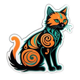 fantasy artistic cat SVG PNG design with clean design elements