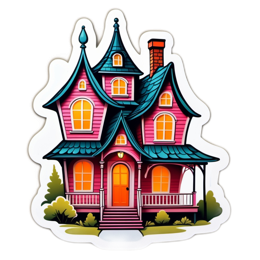fantasy house setting SVG PNG design with clean design elements