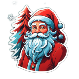 santa tree sticker SVG PNG design