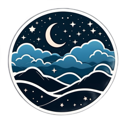 night sky mountains SVG PNG design