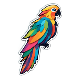 fantasy colorful parrot SVG PNG design with clean design elements