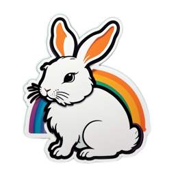 rabbit rainbow SVG PNG design with clean design elements