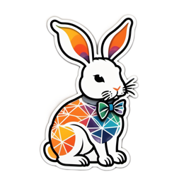 sticker rabbit colorful SVG PNG design