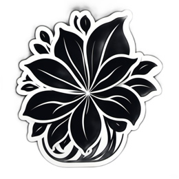 flower black white SVG PNG design with clean design elements, black and white floral elements