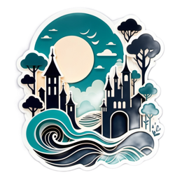 landscape castle SVG PNG design with clean design elements