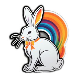 rainbow rabbit SVG PNG design with clean design elements