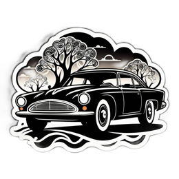 car trees SVG PNG design with clean design elements
