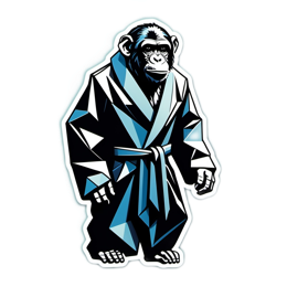 fashion monkey sticker SVG PNG design with clean design elements