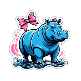 cartoon hippo SVG PNG design