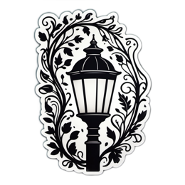 lamp vines floral SVG PNG design with clean design elements, black and white floral elements