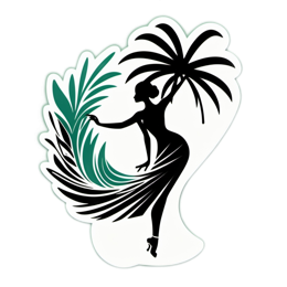 chic dance SVG PNG design with clean design elements, black and green floral elements