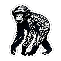 chimpanzee artistic SVG PNG design with clean design elements