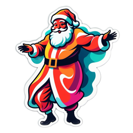 santa colorful sticker SVG PNG design with clean design elements