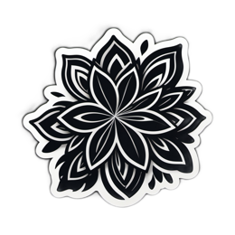 flower pattern black SVG PNG design with clean design elements, black and white floral elements